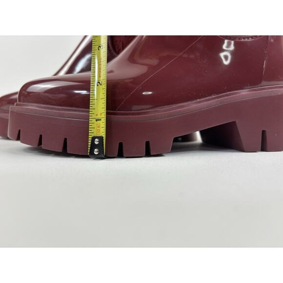 Tommy Hilfiger Women's Dipit Chelsea Rain Boots Dark Red Lug Sole Size 5 - Picture 7 of 12